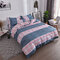 3-teiliges Bettwäsche-Set aus Baumwolle mit zweifarbigen Streifen, Vollkönigin, König, Super-Kingsize-Steppdecke, Bettbezug, Kissenbezug - #3