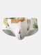 Mens Funny Fruit Print Briefs Mesh Low Waist Breathable Underwear - Yellow