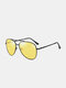Men Metal Full Frame Narrow Sides Double Bridge UV Protection Sunglasses - #07Black Frame&Night Vision