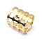 Multi Patterns Gold Leaf Hollow Out Square Ring - #1