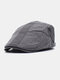 Men Made-old Cotton Letter Embroidery Retro Casual Sunshade Forward Hat Beret Hat Flat Hat - Gray