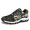 Women Comfy Breathable Mesh Lace Up Front Camouflage Trainers Shoes - Green