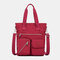 Women Solid Nylon Waterproof Large Capacity Crossbody Bag - Red