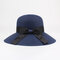 Women Summer Straw Wide Brim Straw Hat Casual Sunscreen Visor Beach Sun Hats  - Navy