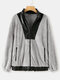 Fluffy PU Leather Patchwork Zip Casual Homewear Lamb Coat - Gray