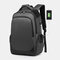 Business Casual Waterproof USB Charging Port Backpack For Men  - Grey