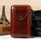 Men Genuine Leather Retro Multifunction 6 Inch Phone Bag Crossbody Bag Waist Bag - Brown 2