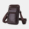 Men EDC Genuine Leather 6.5 Inch Phone Holder Multiple Styles Belt Bag Crossbody Bag - Brown 2