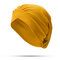 Women Solid Color Soft Flexible Beanie Hat Outdoor Casual Cross Folds Indian Hat - turmeric
