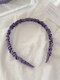 Trendy Simple Solid Color Pleated Geometric-shaped Satin Headband Sweet Versatile Hair Accessories - Grape Purple