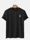 Mens Cartoon Pineapple Printed Sinple Home Casual Loose Short Sleeve T-shirt - Black