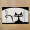 جميل القط الطعام حصيرة الكرتون الأسود القط نمط مطبوعة القطن والكتان حصيرة - #5