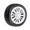 4PCS Alloy Wheels Tire Set Rims & Axles Model Car For 1/64 Modified Vehicle  - #2