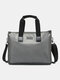 Men Waterproof 14 Inch Laptop Bag Multi-Layers Briefcases Handbag Crossbody Bag - Gray
