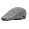  Retro Beret Hat Outdoor Leisure Mothproof Visor Cotton Plaid Stripe For Man - Grey