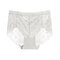 Sexy See Through Lace Seamless Cotton Crotch Mid Waisted Panties - White