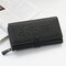 Women Faux Leather Multi-functional Multi-card Long Wallet Card Holder Phone Bag - Black