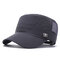 Men's Mesh Flat Cap Summer Breathable Sun Visor Polyester Flat Top Hat - Deep Grey