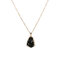 Vintage Colorful Geometric Natural Stone Pendant Necklace Irregular Water Drop Chain Necklace - Black