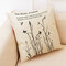 Concise Style Flower Pattern Square Cotton Linen Cushion Cover Car and House Decoration Pillowcase - M