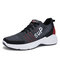Men Knitted Fabric Breathable Non Slip Casual Sport Shoes - Red