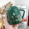 Рождество Керамический Чашка Big Belly с крышкой с ложкой Подарочная чашка - #2