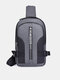 Men's Nylon Business Casual Messenger Bag Large Capacity Lightweight Shoulder Bag - Dark Gray