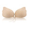 Sexy Front Lacing Gather Invisible Silicone Strapless Self-adhesive Bras - Nude
