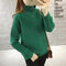 Half-neck Sweater Women's Head Loose Foreign Air Suit New Solid Color Bottoming Sweater - Green