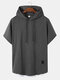 Mens Hooded Contrasting Colors Trim Short Sleeve Casual T-Shirt - Dark Gray