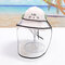 Cute Cartoon Children's Dust Fisherman Hat Removable Face Screen  - White