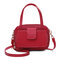 Women Square Card Holder Phone Bag Multi-layer Crossbody Bag - Red