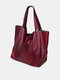 Soft Faux Leather Vintage Brush Color Large Capacity 14 Inch Laptop Handbag Shoulder Bag Oversized Shopping Bag Tote - Red