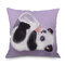 Watercolor Panda Printing Linen Cotton Cushion Cover Home Sofa Car Cushion Cover Pillowcases - #14