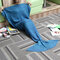 Mermaid Tail Blanket Knit Crochet Mermaid Blanket for Adult Oversized Sleeping Blanket Surge Pattern - Lake Blue