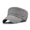 Mens Vintage Cotton Solid Color Flat Cap Outdoor Sport Summer Breathable Forward Caps - Grey