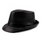 Men Winter Vintage PU Leather Curved Brim Jazz Cap British Style Warm Fedora Hat - Black