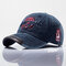 Men Adjustable Embroidery Washed Cotton Hat Outdoor Sports Climbing Baseball Cap - Navy