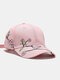 Unisex Cotton Plum Bossom Pattern Embroidered Vintage Sunshade Baseball Cap - Pink