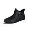 Men Casual Hook Loop Microfiber Leather High Top Sneakers - Black
