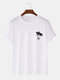Mens 100% Cotton Coconut Tree Chest Print Holiday Short Sleeve T-Shirts - White