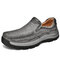 Men Wearable Soft Sole Non Slip Round Toe Casual Shoes - Gray