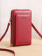 Women 6.5 inch Touch Screen Crossbody Phone Bag Faux Leather Large Capacity Multi-Pocket Waterproof Clutch Bag - Red