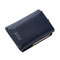 Women Trifold PU Solid Multi-Function Wallet Concise 7 Card Slot Holder Coin Purse - Blue