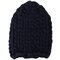 Knit Crochet Gorro Bonnet Dome Cap Chunky Triangle Stereo  Beanie Hat - Navy
