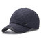 Mens Solid Color Ear Protection Warm Velvet Baseball Cap Winter Adjustable Casual Hat - Blue