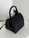 Women's PU Large Capacity Fashion Shoulder Bag Korean Minority Student Handbag Square Crossbody Bag - Black