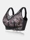 Wireless Summer Blue Lace Bowknot Trims Breathable Thin Hollow Out Full Cup Comfy Bra - Black