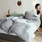 Washed Cotton Quilt Polyester Stuffed Thicken Full Queen King Soft Wahable Solid Cover Duvet - Light Gray