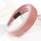 Sponge Solid Color Headband Multi-color Wide-brimmed Ladies Jewelry Solid Color Head Buckle - Leather powder